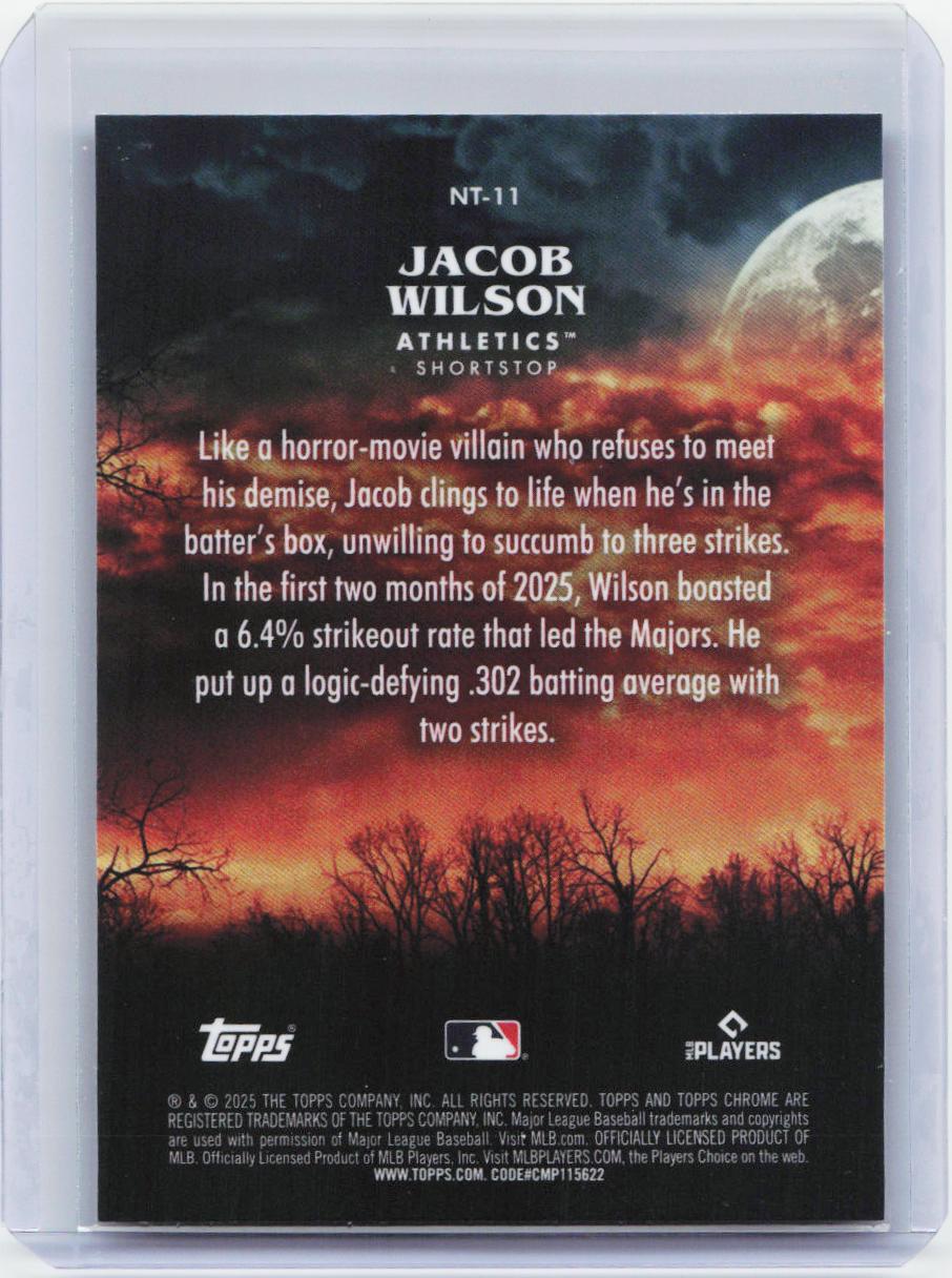 2025 Topps Chrome Update #NT-11 Jacob Wilson Night Terrors