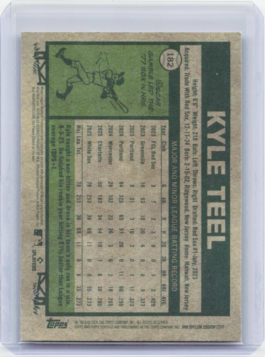 2026 Topps Heritage #182 Kyle Teel
