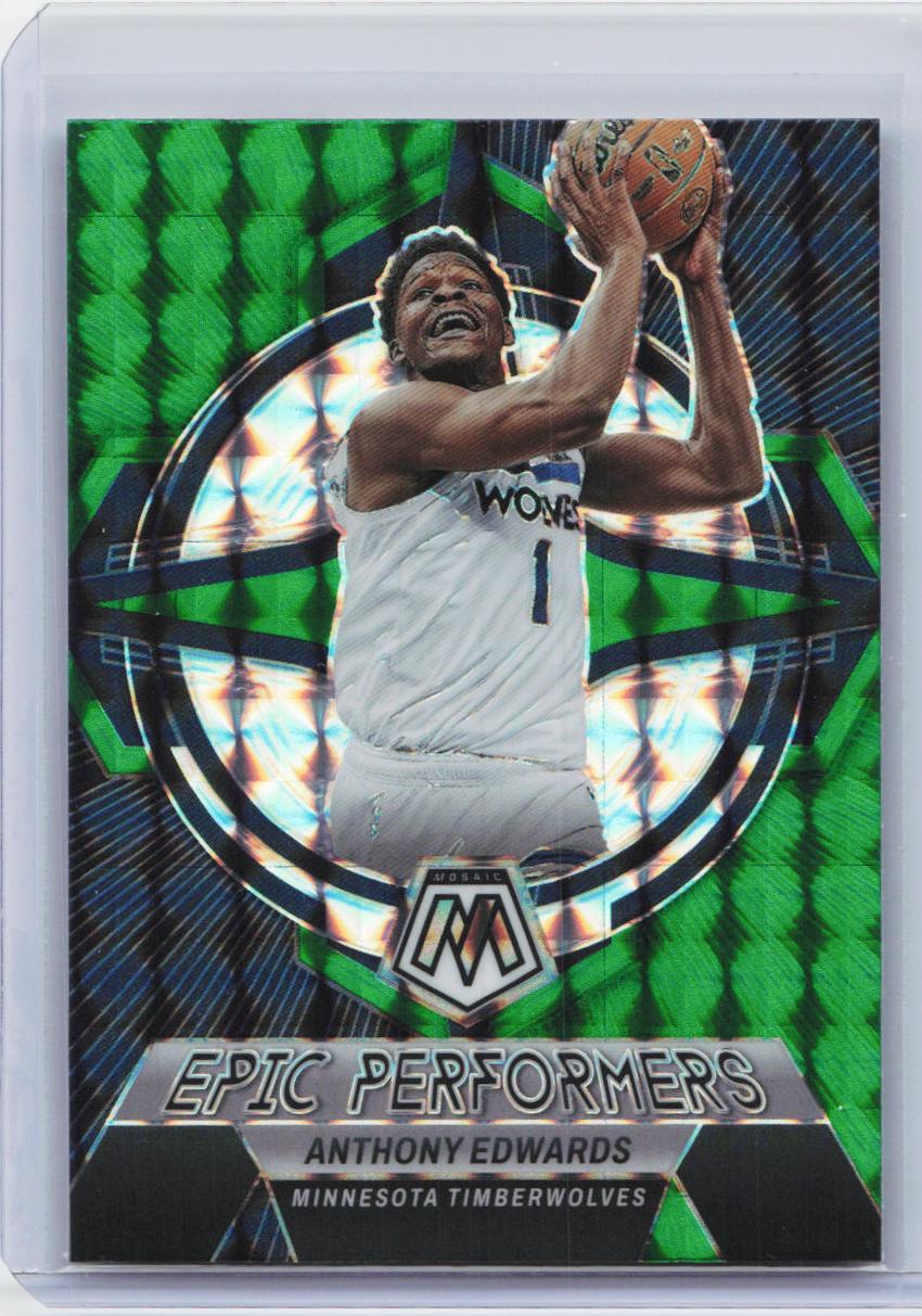 2022-23 Panini Mosaic #16 Anthony Edwards Epic Performers Mosaic Green