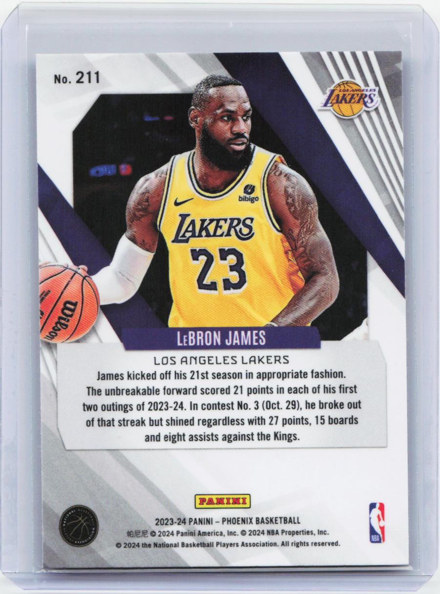 2023-24 Panini Phoenix #211 LeBron James Phoenix Teal Lazer