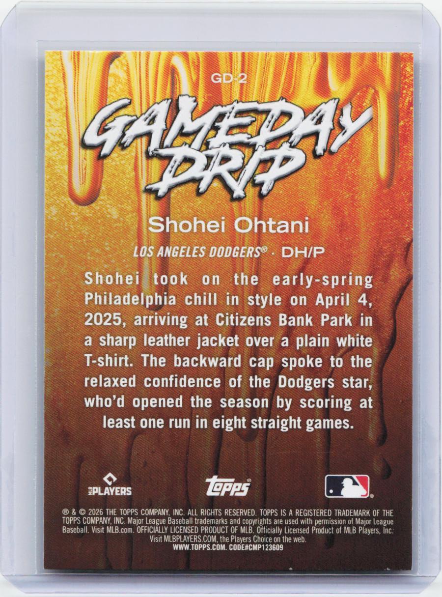 2026 Topps #GD-2 Shohei Ohtani Gameday Drip