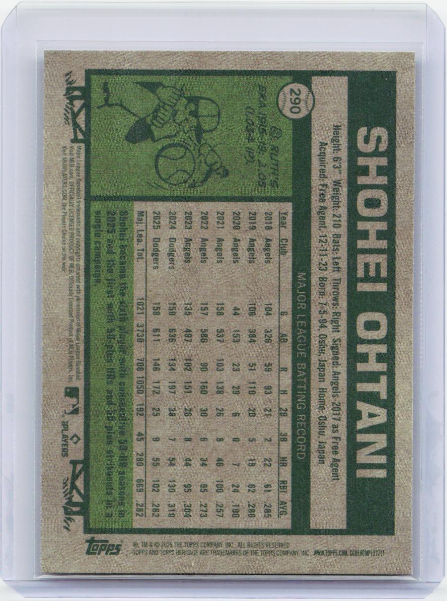 2026 Topps Heritage #290 Shohei Ohtani