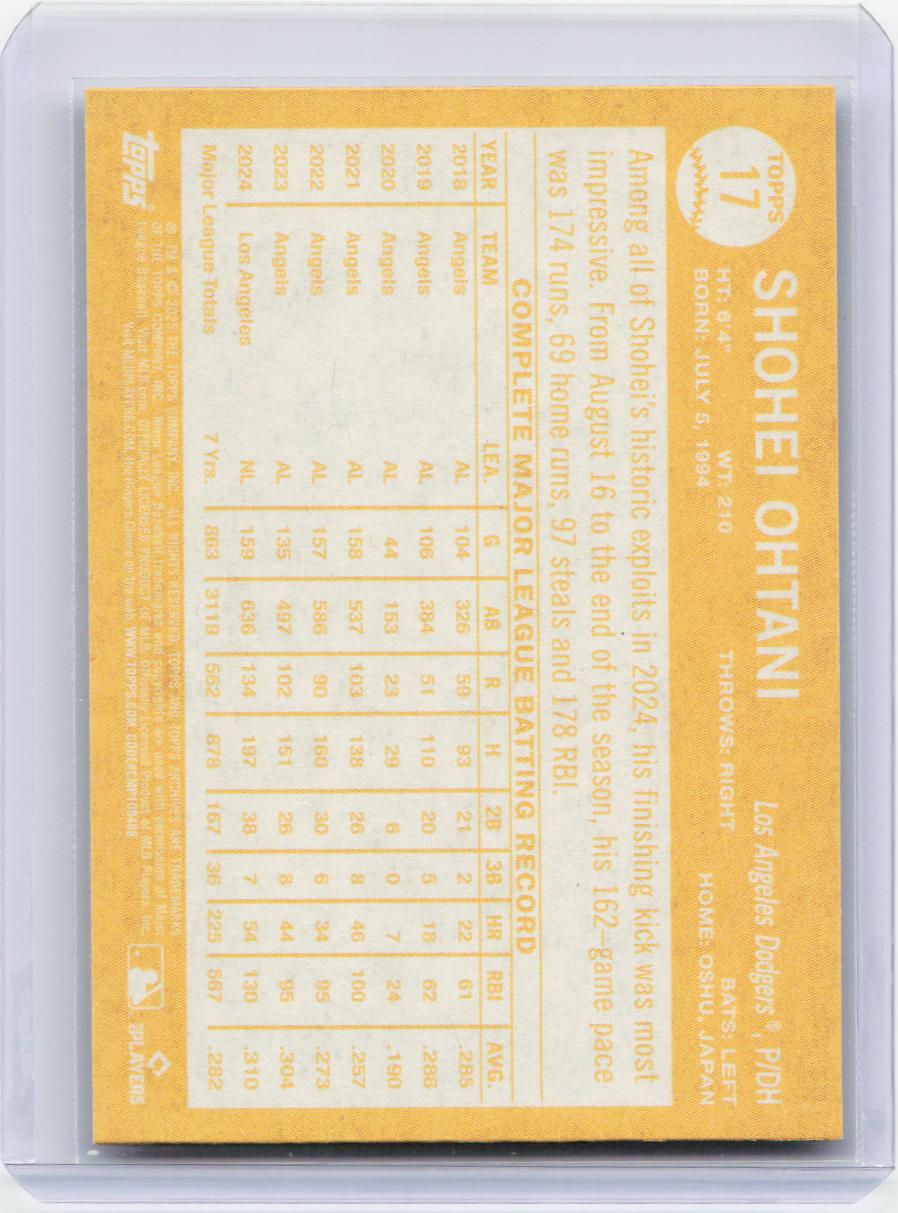 2025 Topps Archives #17 Shohei Ohtani