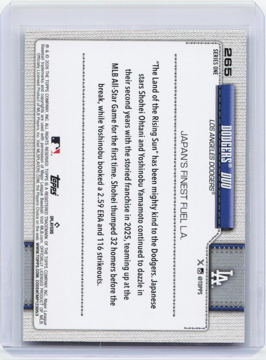 2026 Topps #265 Dodgers Duo