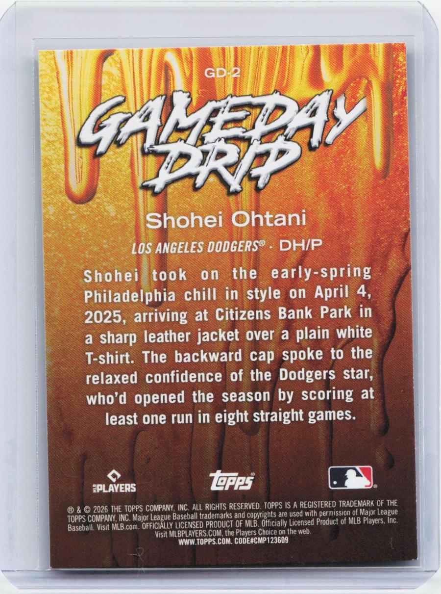 2026 Topps #GD-2 Shohei Ohtani Gameday Drip