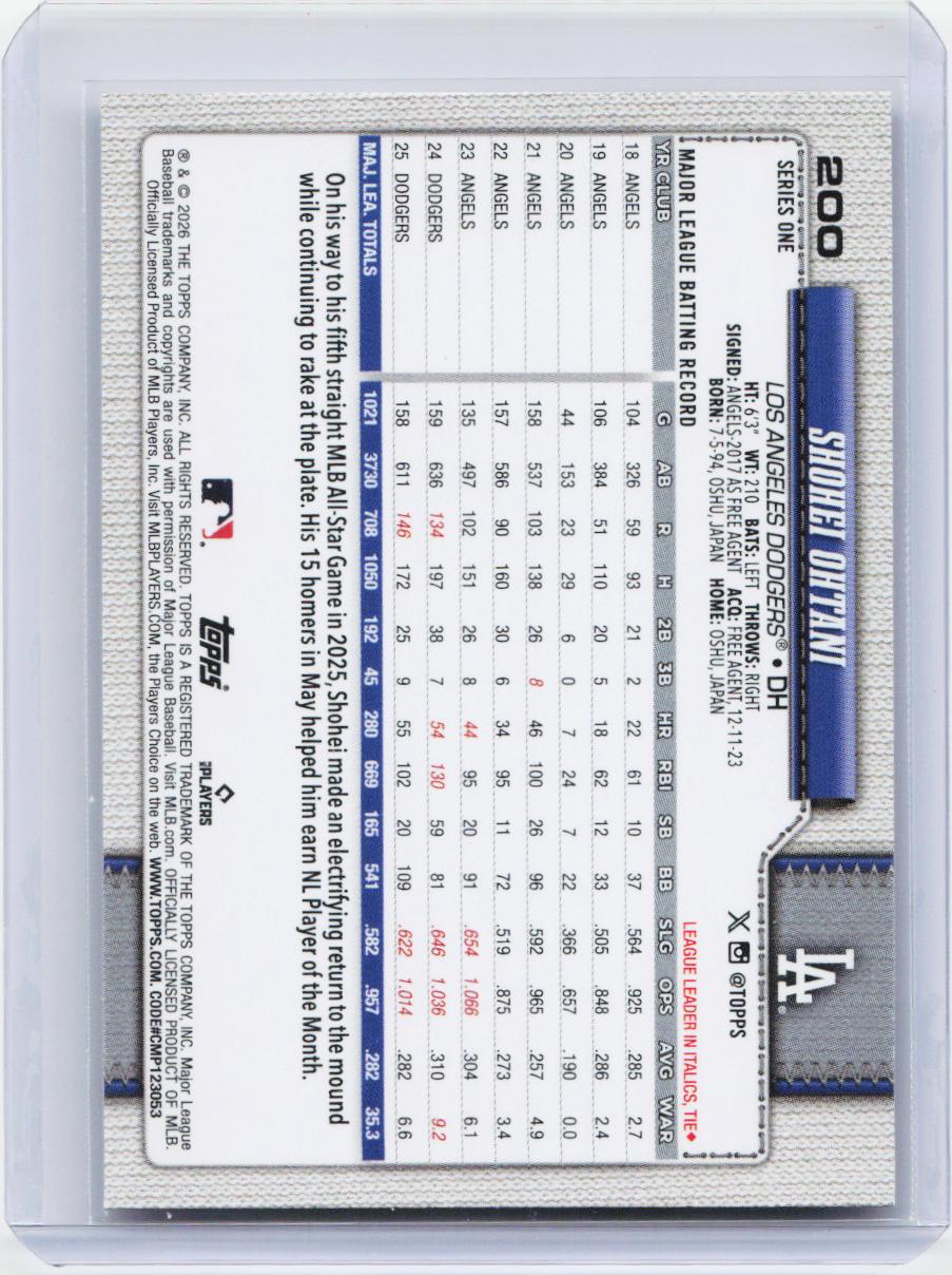 2026 Topps #200 Shohei Ohtani