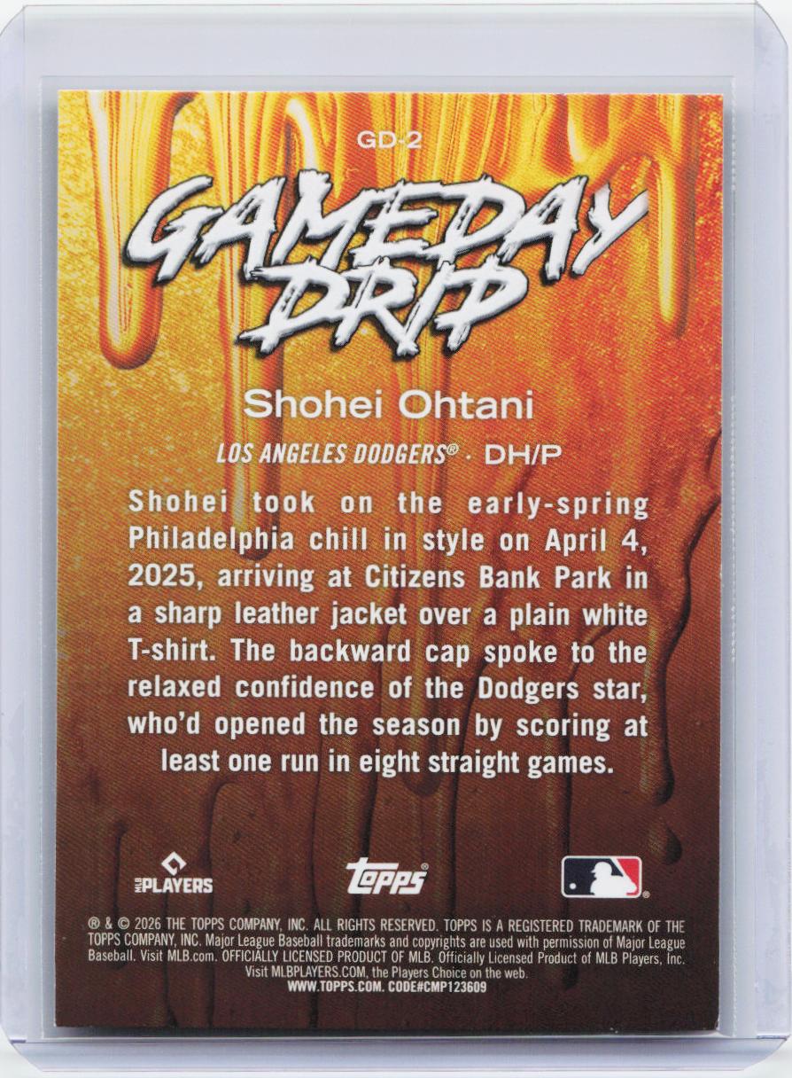 2026 Topps #GD-2 Shohei Ohtani Gameday Drip