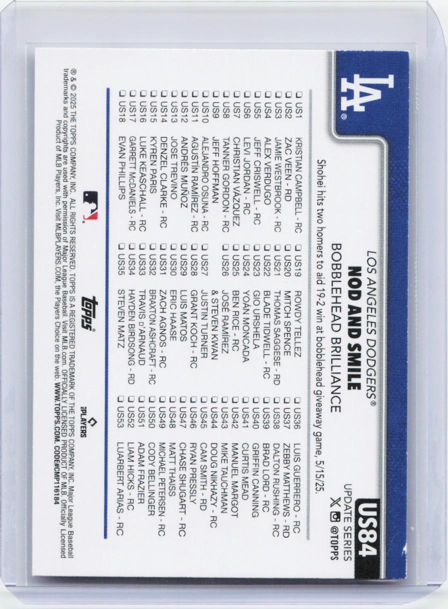 2025 Topps Update #US84 Nod and Smile