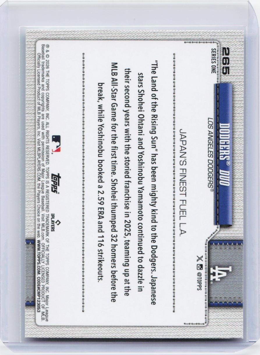 2026 Topps #265 Dodgers Duo