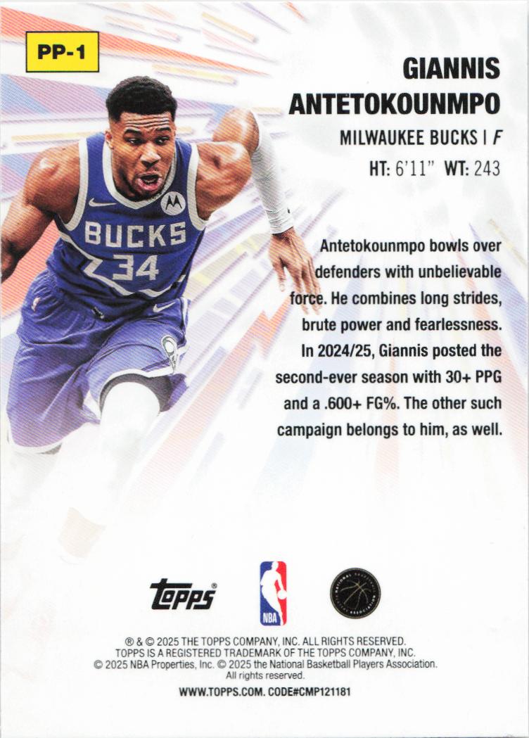 2025-26 Topps #PP-1 Giannis Antetokounmpo Power Players