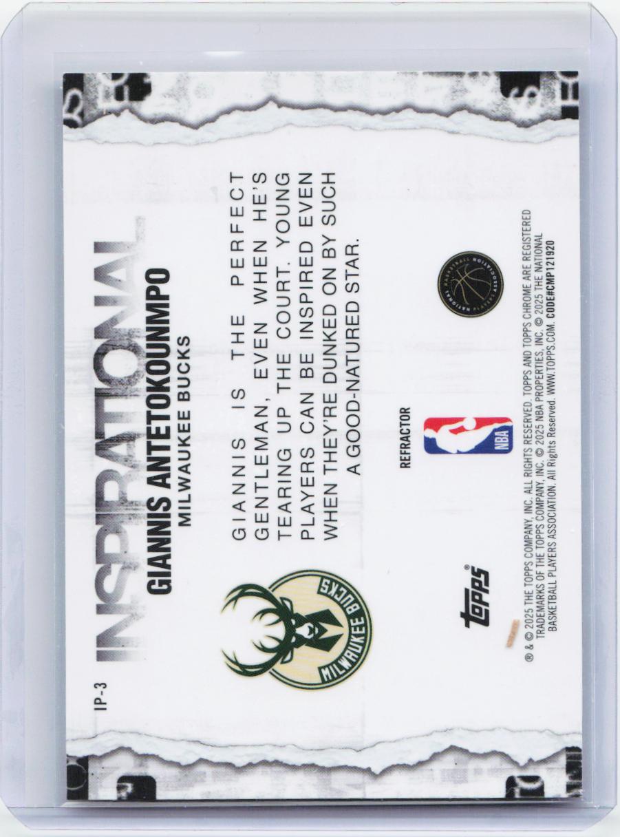 2025-26 Topps Chrome #IP-3 Giannis Antetokounmpo Inspirational Refractor