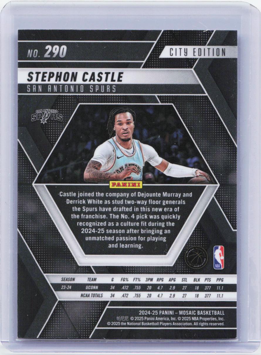 2024-25 Panini Mosaic #290 Stephon Castle