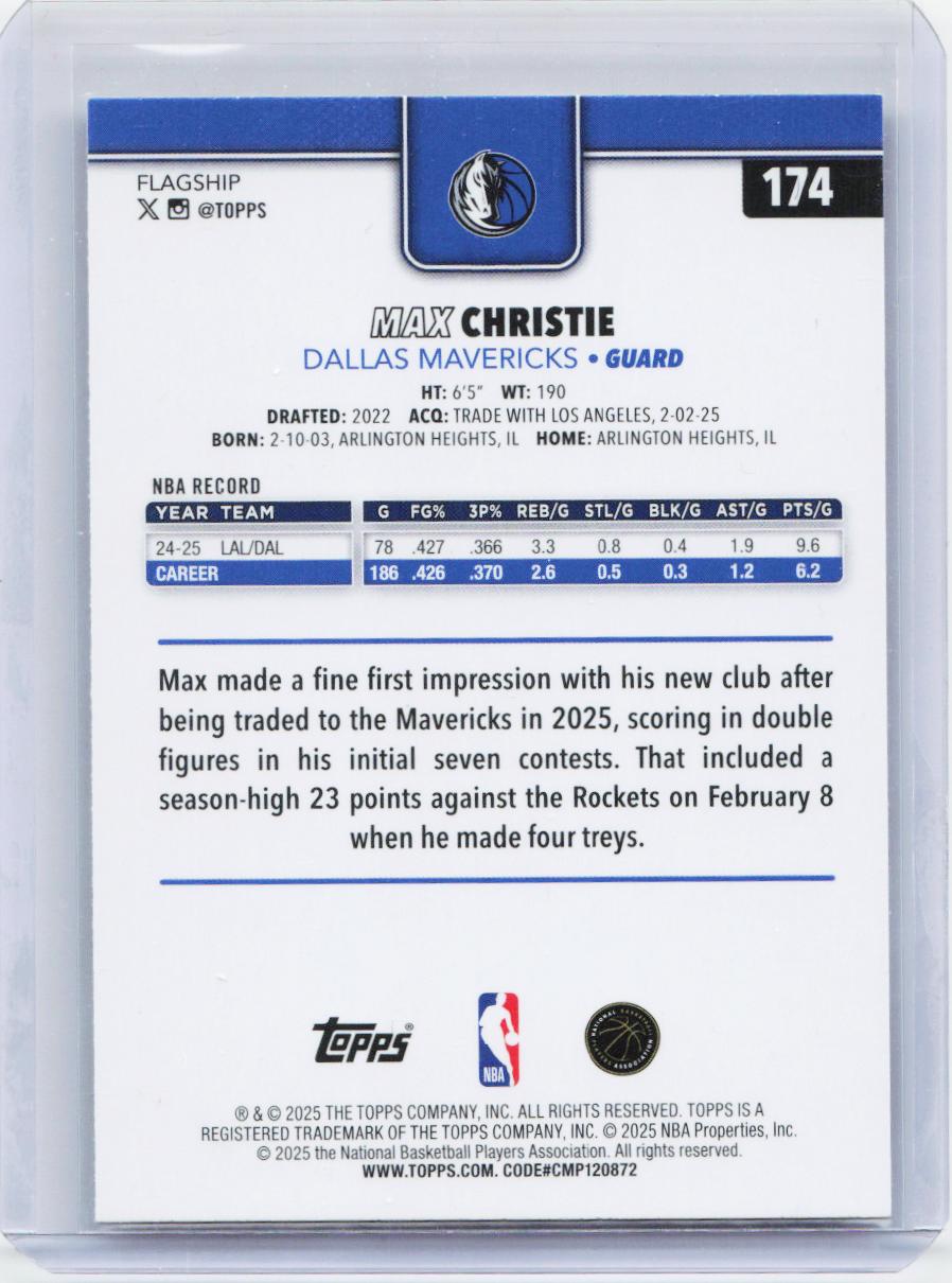 2025-26 Topps #174 Max Christie Season Tip Off