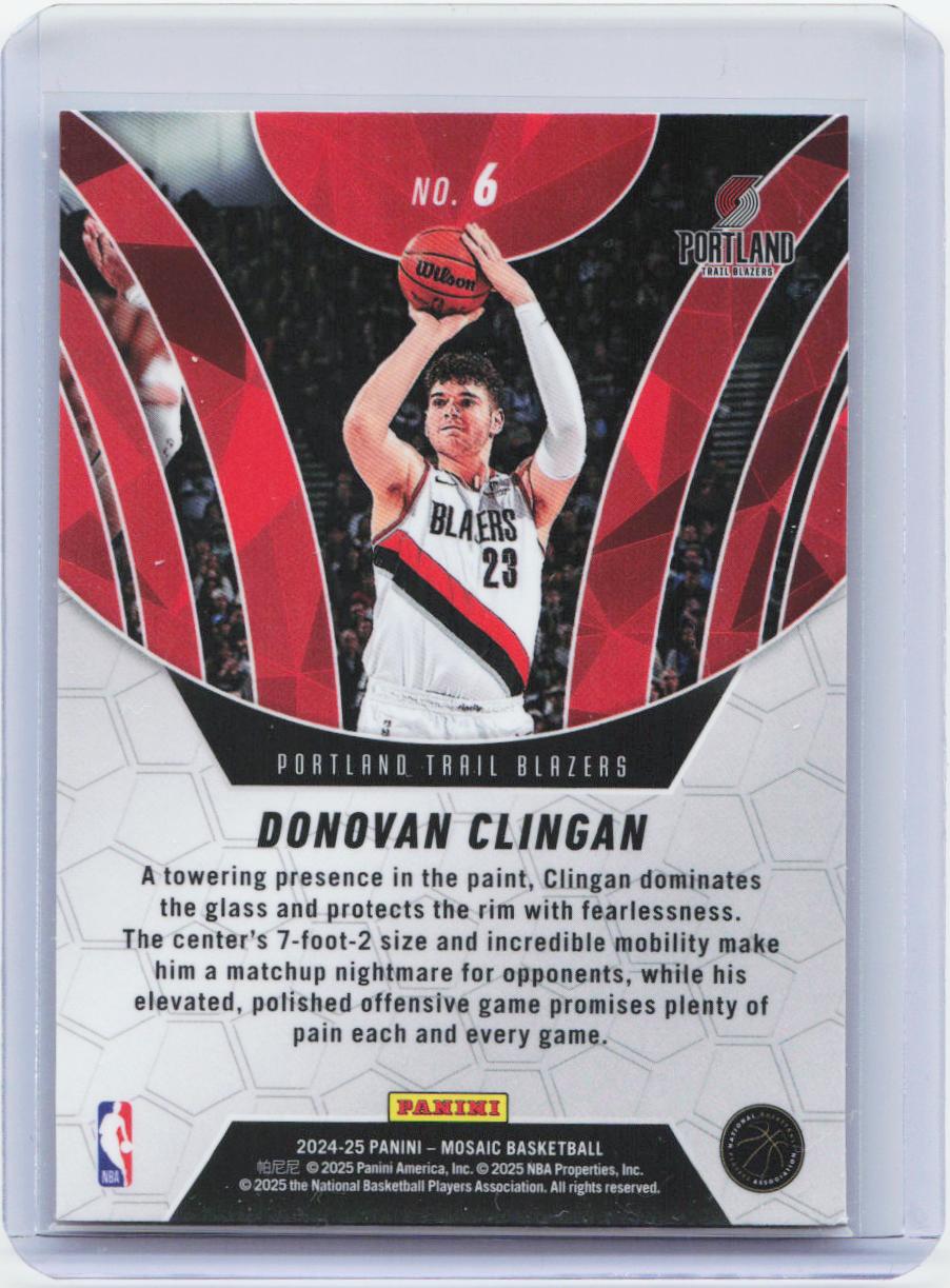 2024-25 Panini Mosaic #6 Donovan Clingan Elevate