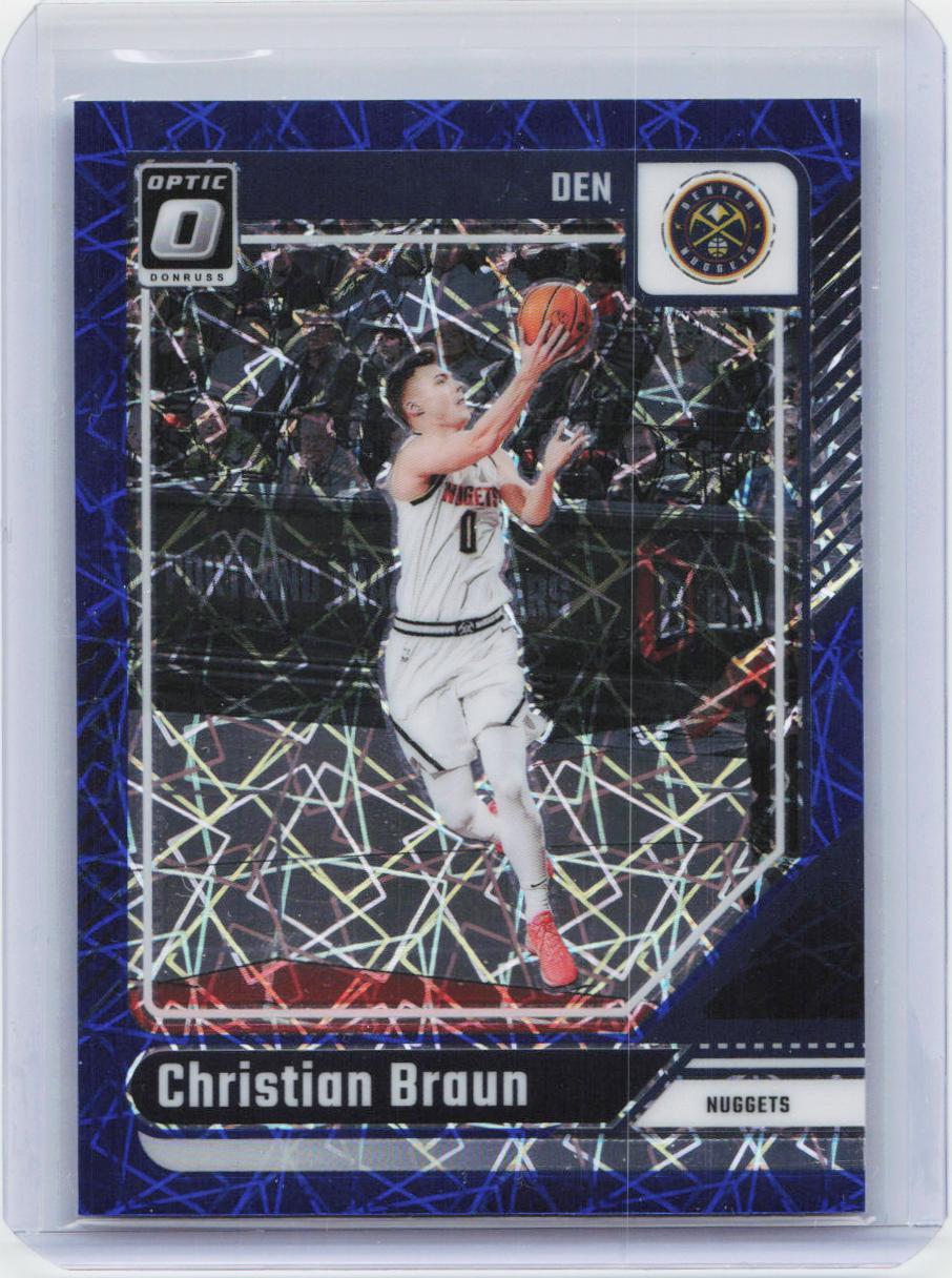 2024-25 Donruss Optic #101 Christian Braun Blue Velocity