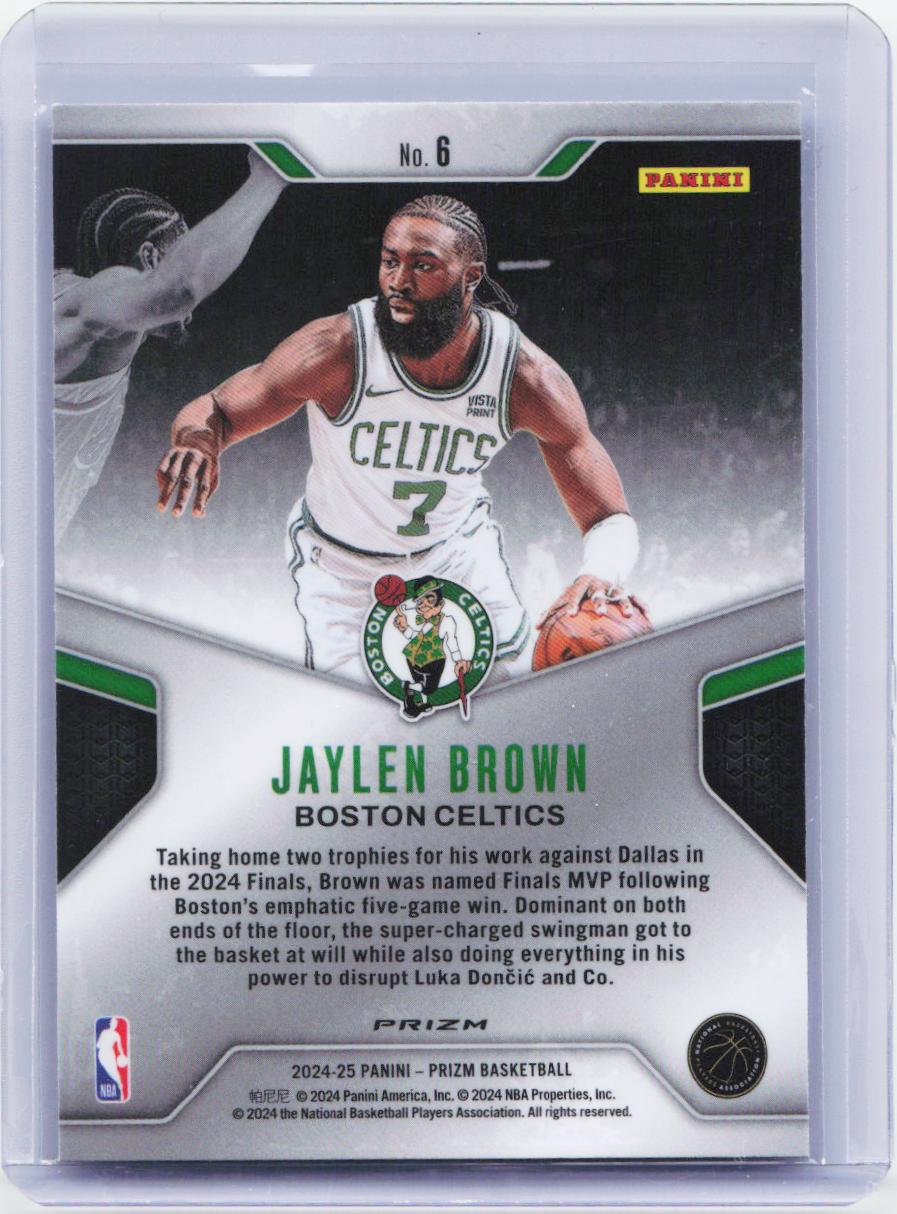 2024-25 Panini Prizm #6 Jaylen Brown Dominance Prizms Silver