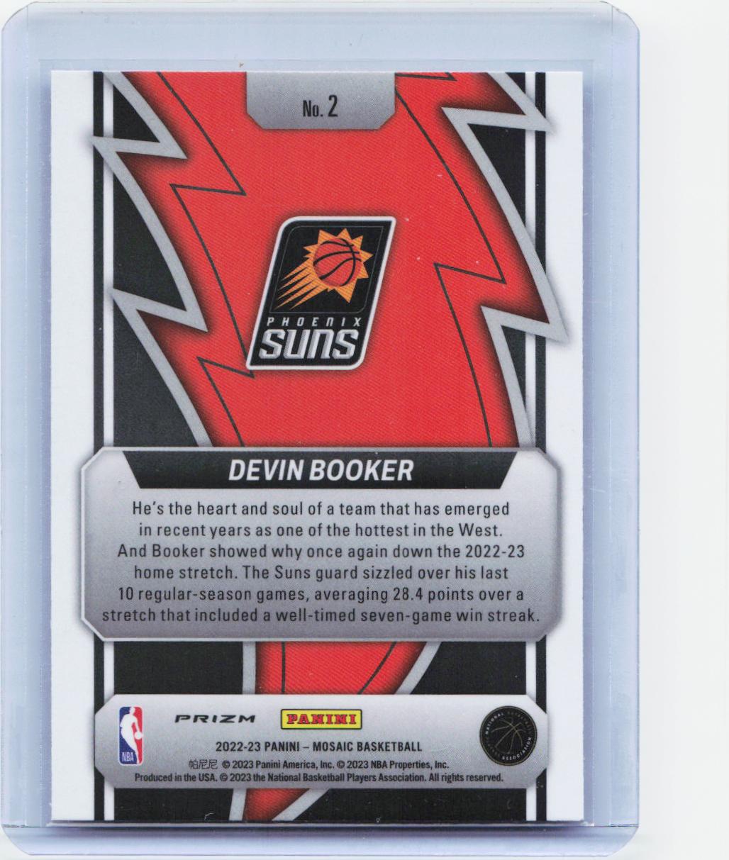 2022-23 Panini Mosaic #2 Devin Booker Thunder Road Mosaic
