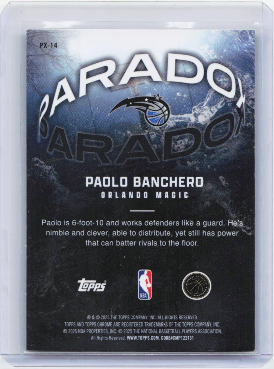 2025-26 Topps Chrome #PX-14 Paolo Banchero Paradox