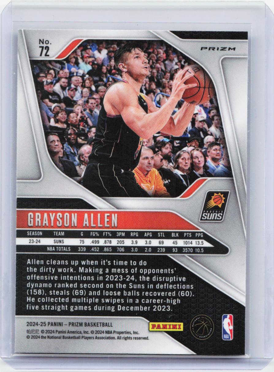 2024-25 Panini Prizm #72 Grayson Allen Prizms Red White and Blue