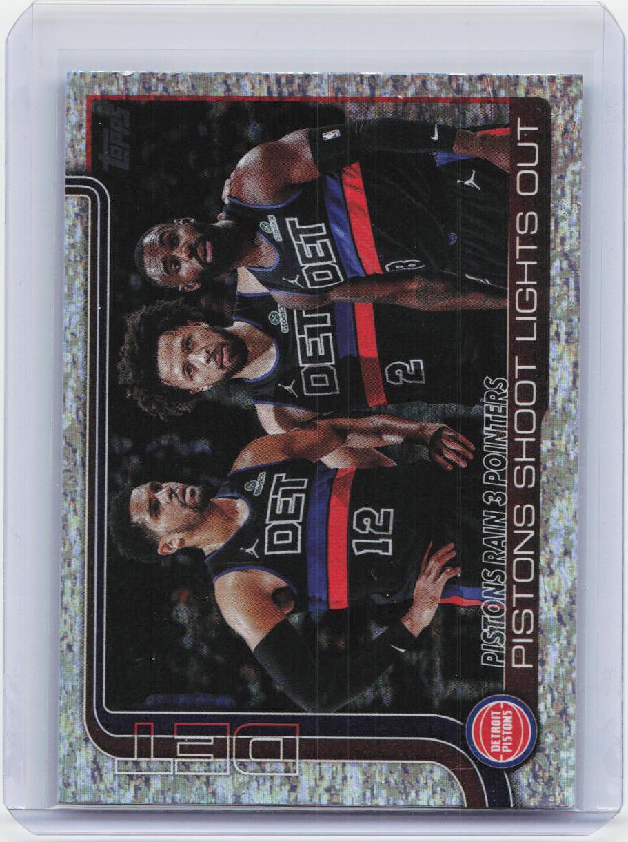 2025-26 Topps #279 Pistons Rain 3 Pointers: Pistons Shoot Lights Out Sandglitter