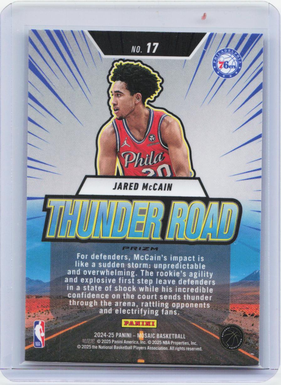 2024-25 Panini Mosaic #17 Jared McCain Thunder Road Mosaic Green