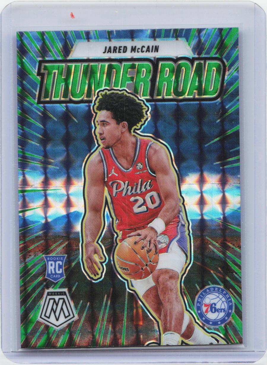 2024-25 Panini Mosaic #17 Jared McCain Thunder Road Mosaic Green