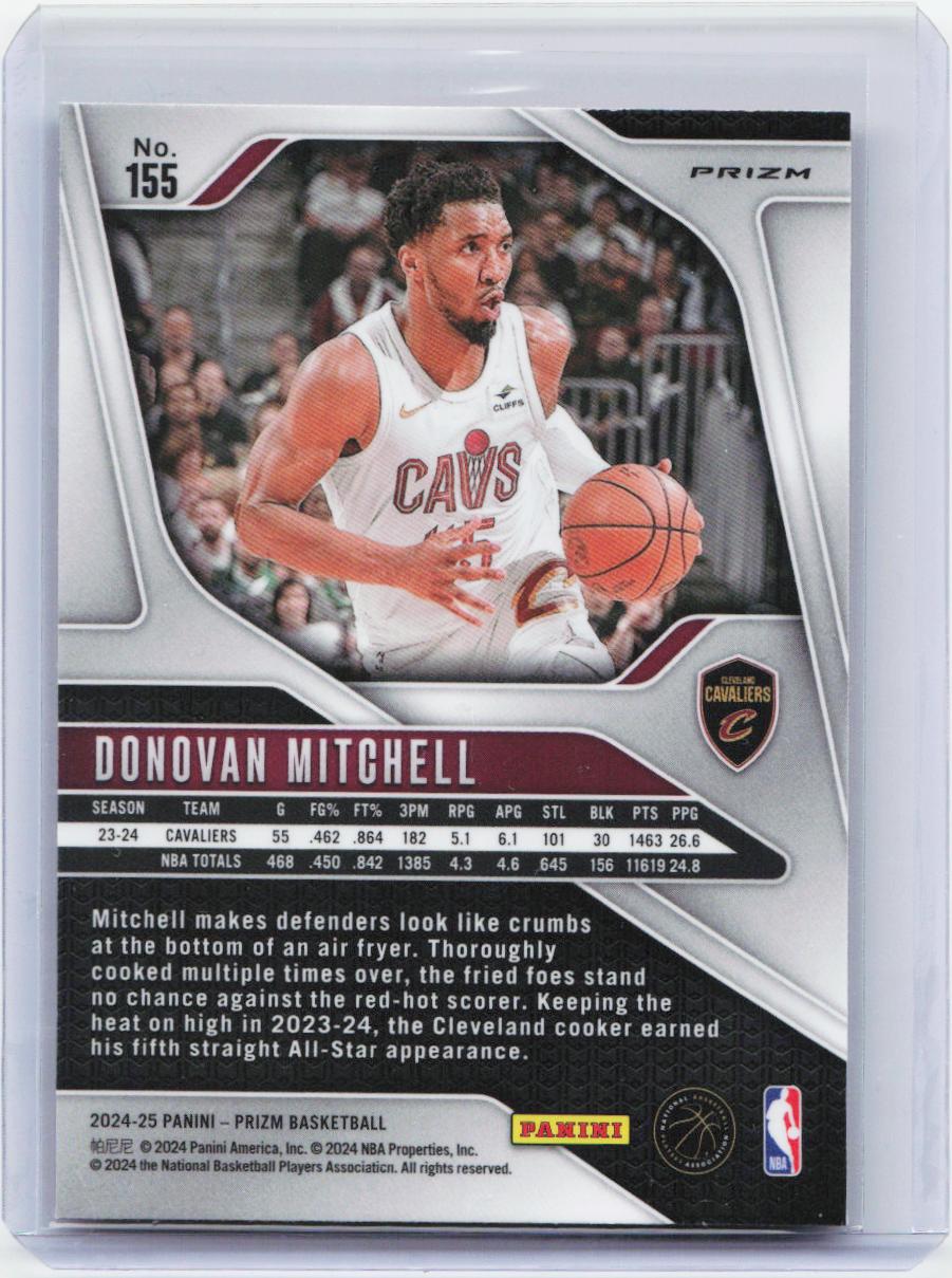 2024-25 Panini Prizm #155 Donovan Mitchell Prizms Pink Ice