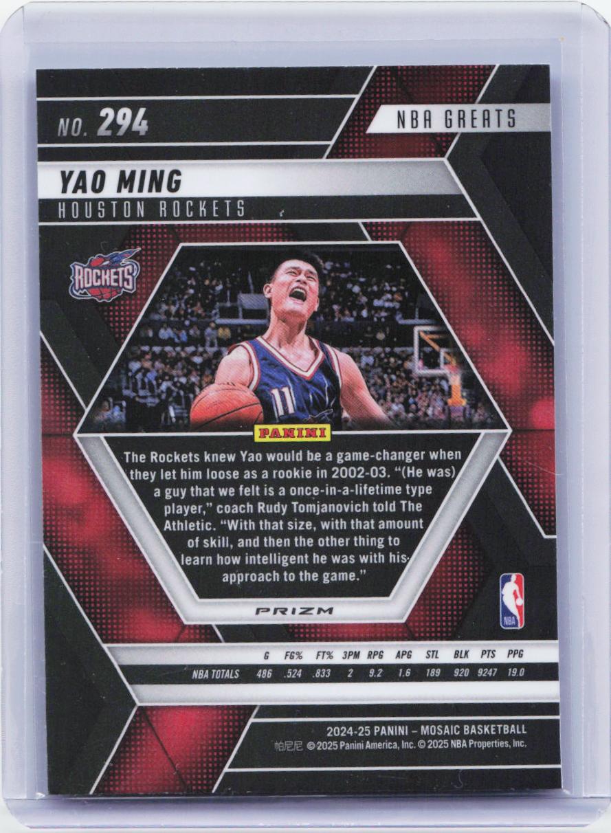 2024-25 Panini Mosaic #294 Yao Ming Base Mosaic