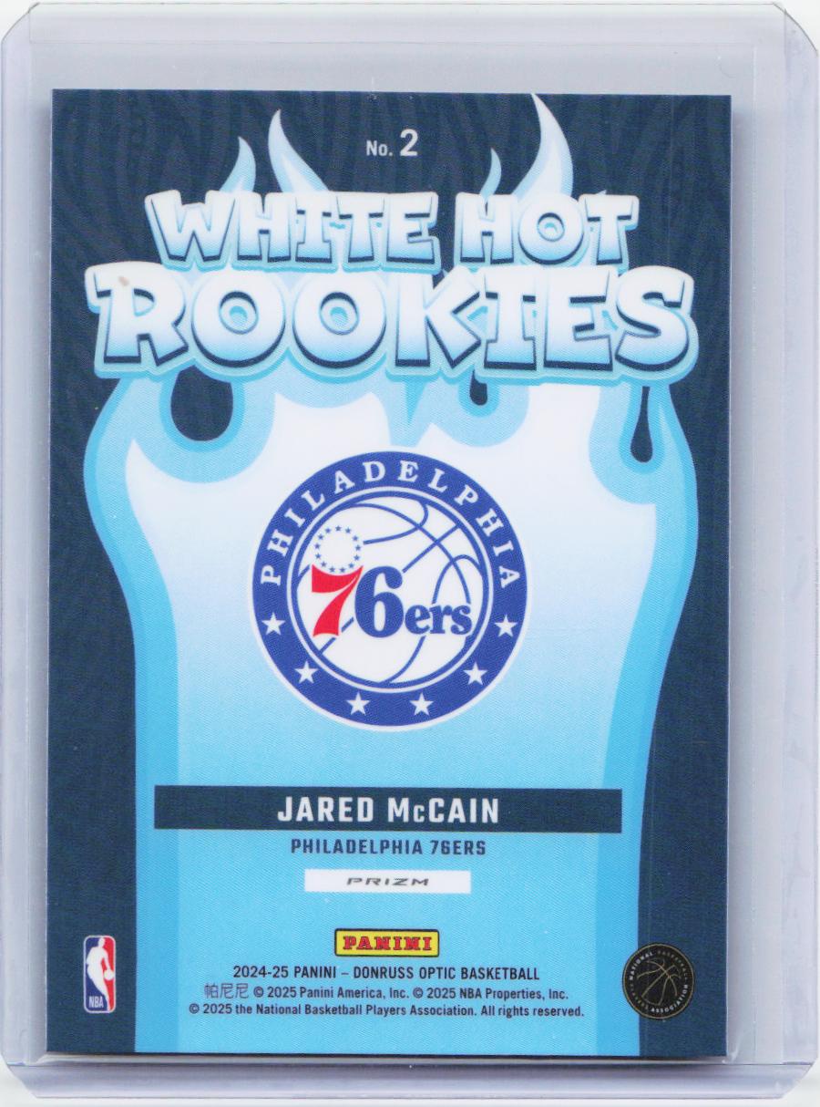 2024-25 Donruss Optic #2 Jared McCain White Hot Rookies Holo
