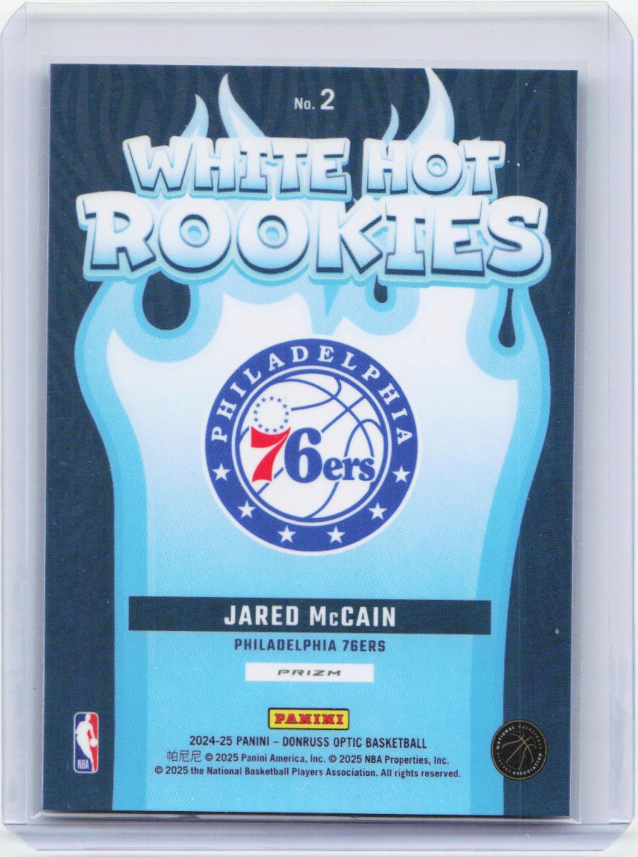 2024-25 Donruss Optic #2 Jared McCain White Hot Rookies Holo