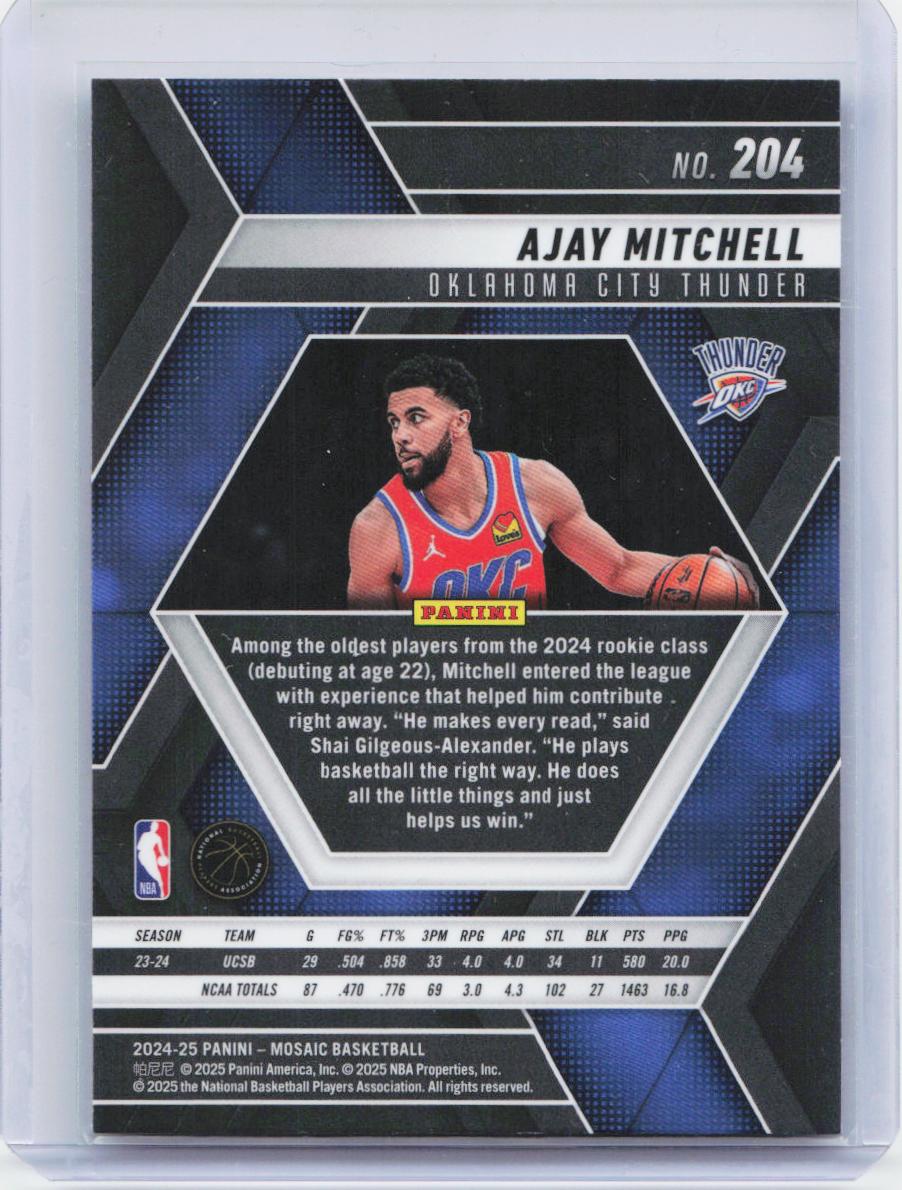 2024-25 Panini Mosaic #204 Ajay Mitchell