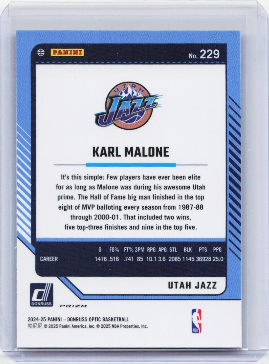 2024-25 Donruss Optic #229 Karl Malone Hyper Pink