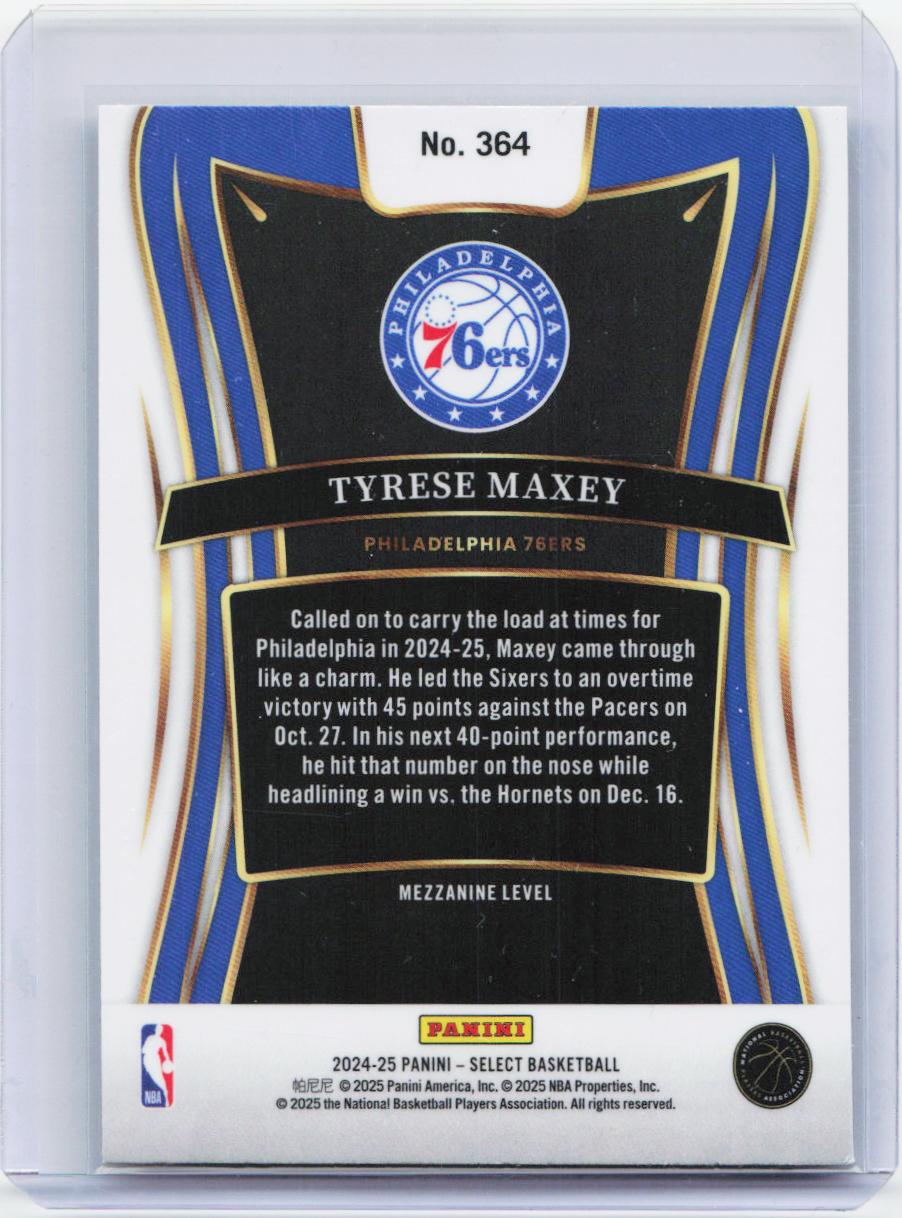 2024-25 Panini Select #364 Tyrese Maxey