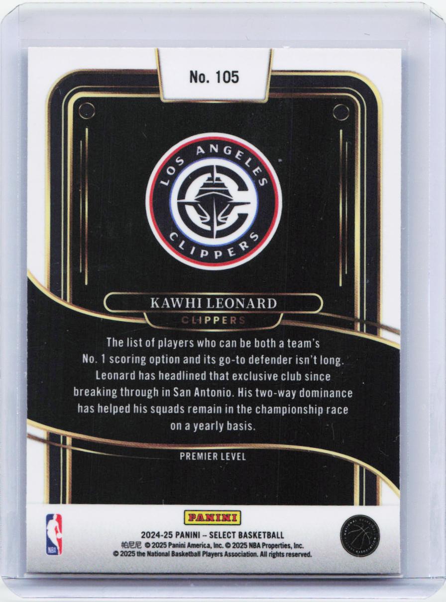2024-25 Panini Select #105 Kawhi Leonard Blue (Retail)