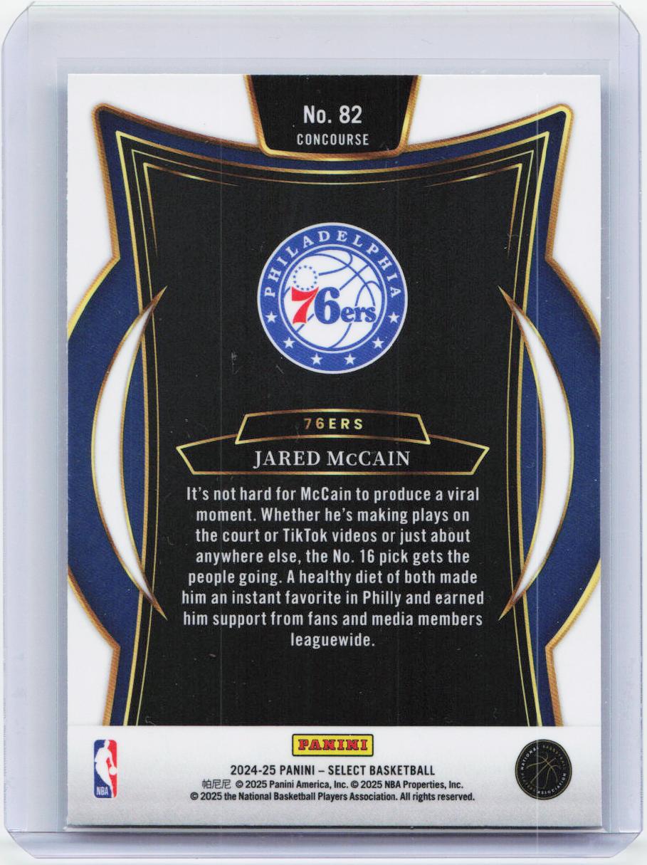 2024-25 Panini Select #82 Jared McCain Blue (Retail)