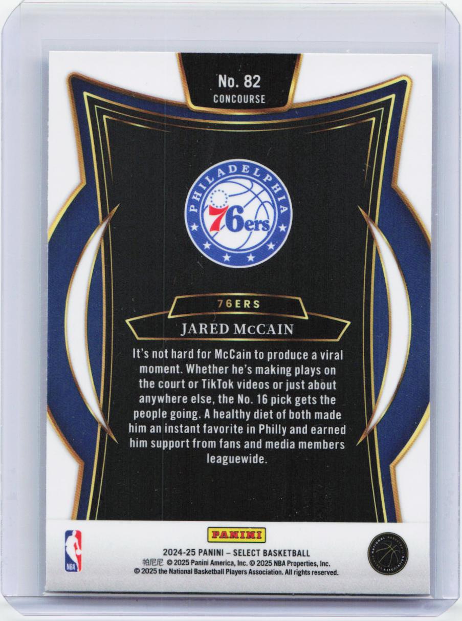 2024-25 Panini Select #82 Jared McCain Blue (Retail)