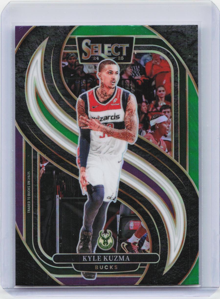 2024-25 Panini Select #106 Kyle Kuzma Green White Purple Prizm