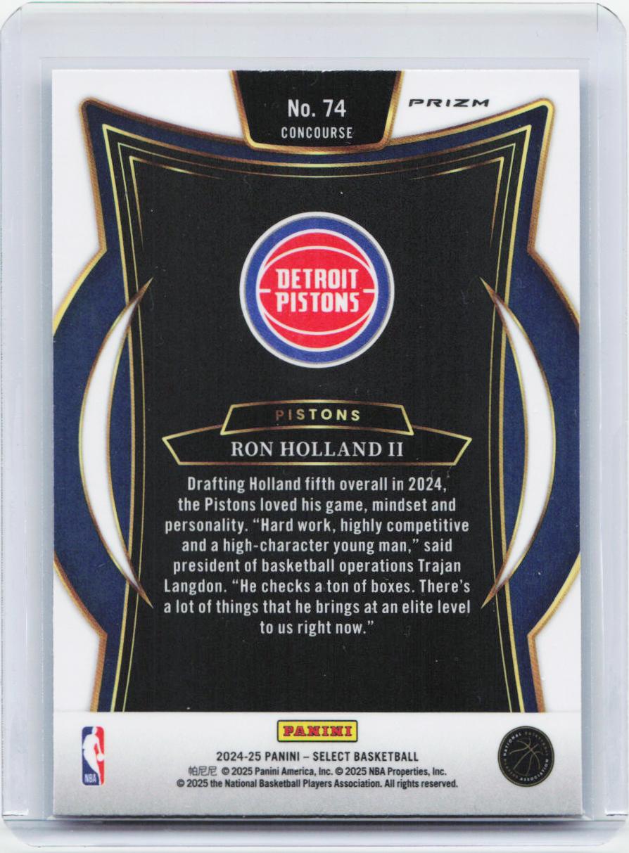 2024-25 Panini Select #74 Ron Holland II Blue Cracked Ice Prizm