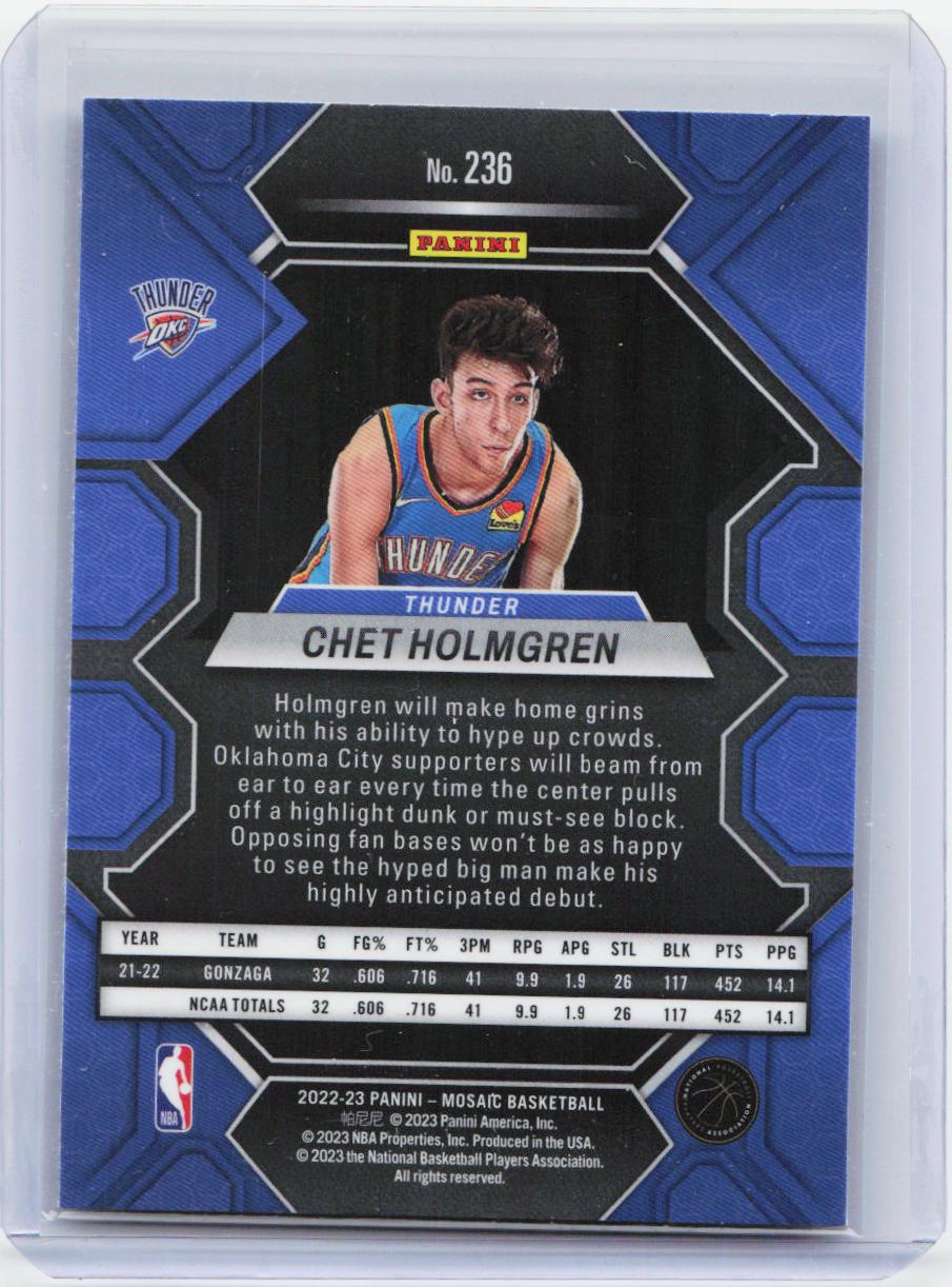 2022-23 Panini Mosaic #236 Chet Holmgren Mosaic