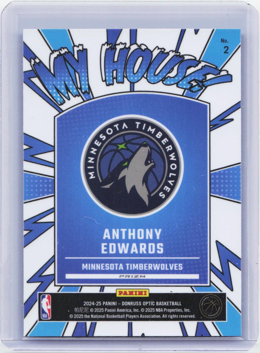 2024-25 Donruss Optic #2 Anthony Edwards My House Purple