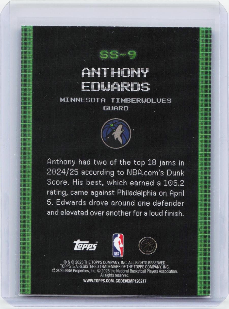 2025-26 Topps #SS-9 Anthony Edwards Scan and Slam