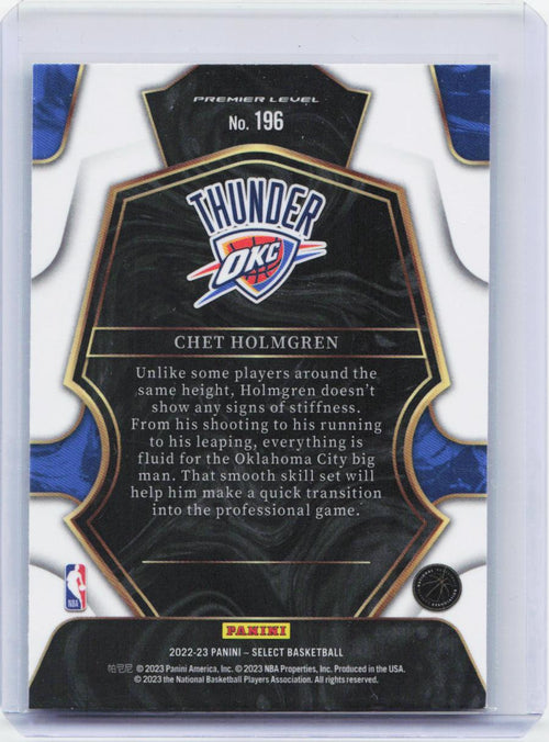 2022-23 Panini Select #196 Chet Holmgren Blue (Retail Base)