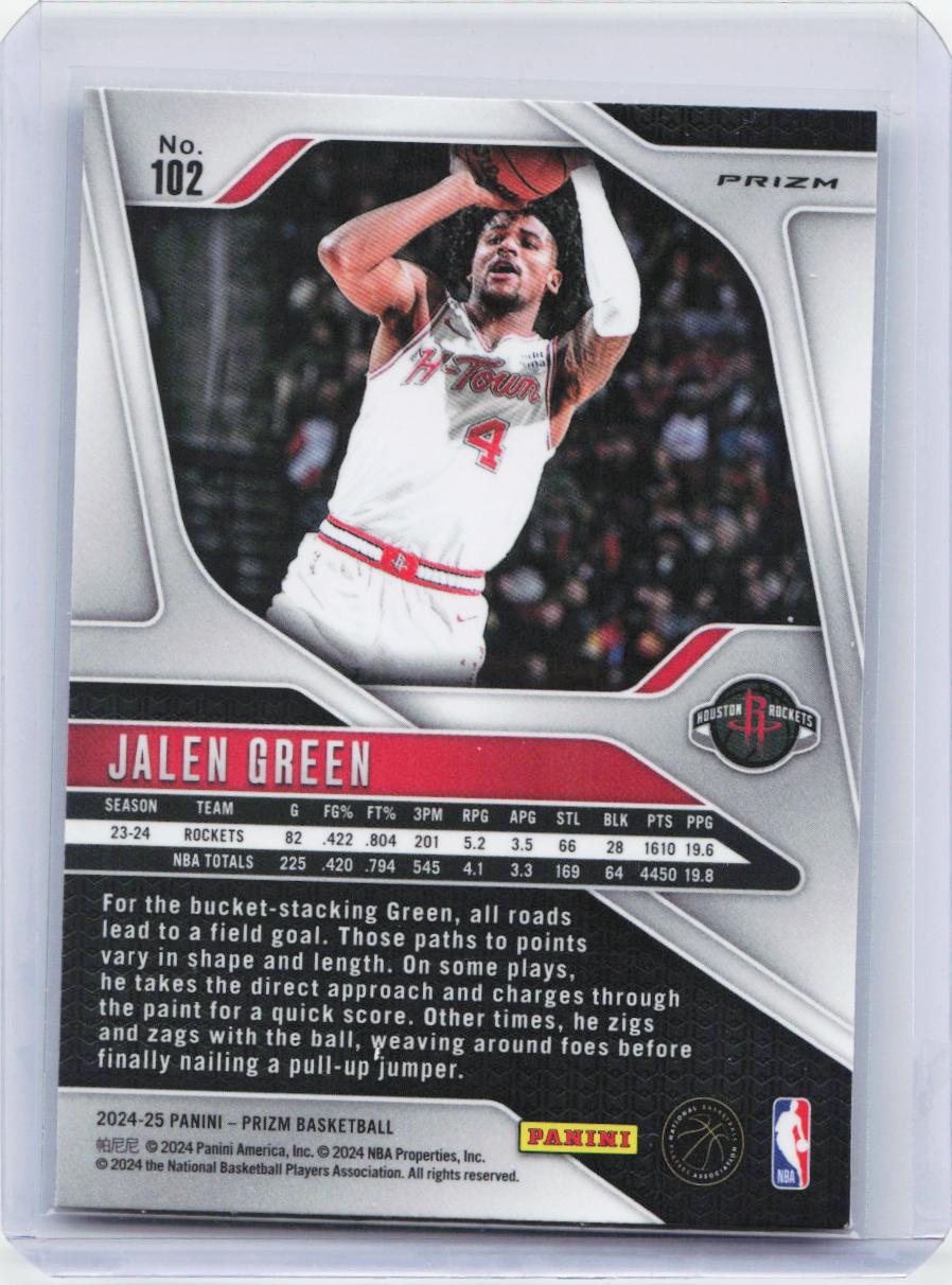 2024-25 Panini Prizm #102 Jalen Green Prizms Silver
