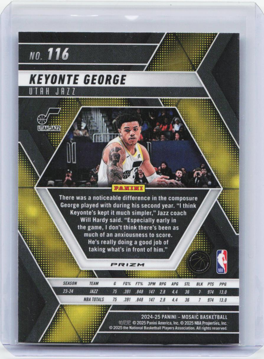 2024-25 Panini Mosaic #116 Keyonte George Mosaic