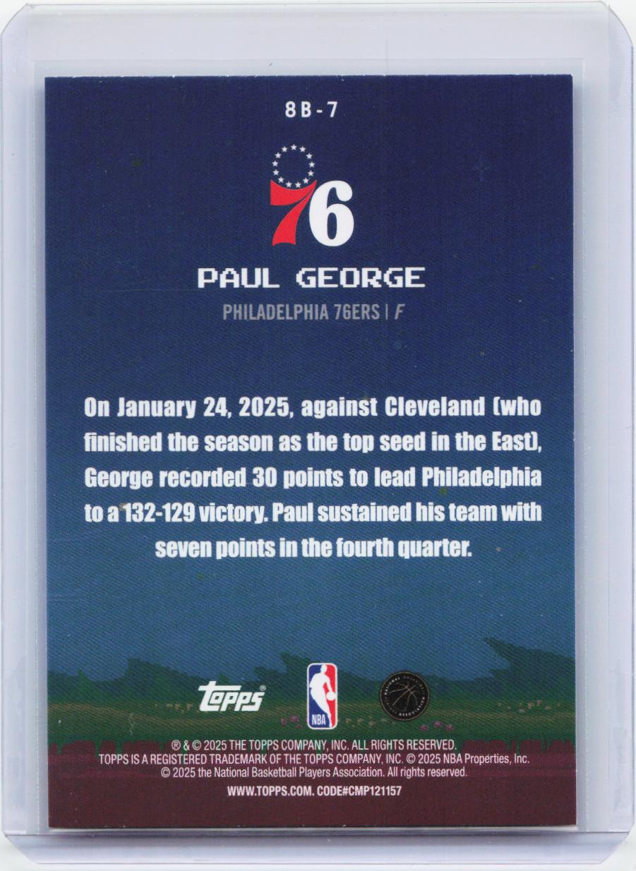 2025-26 Topps #8B-7 Paul George 8-Bit Ballers