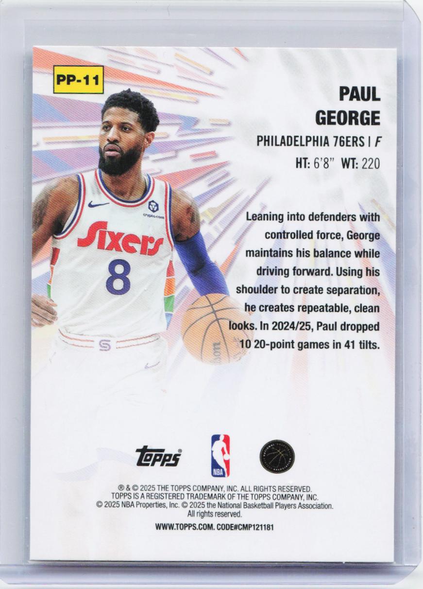 2025-26 Topps #PP-11 Paul George Power Players Holo Foil