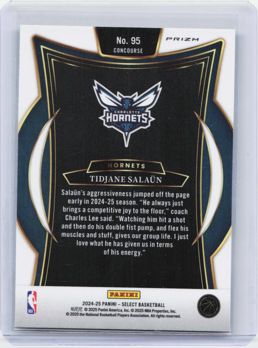 2024-25 Panini Select #95 Tidjane Salaun Green White Purple Prizm