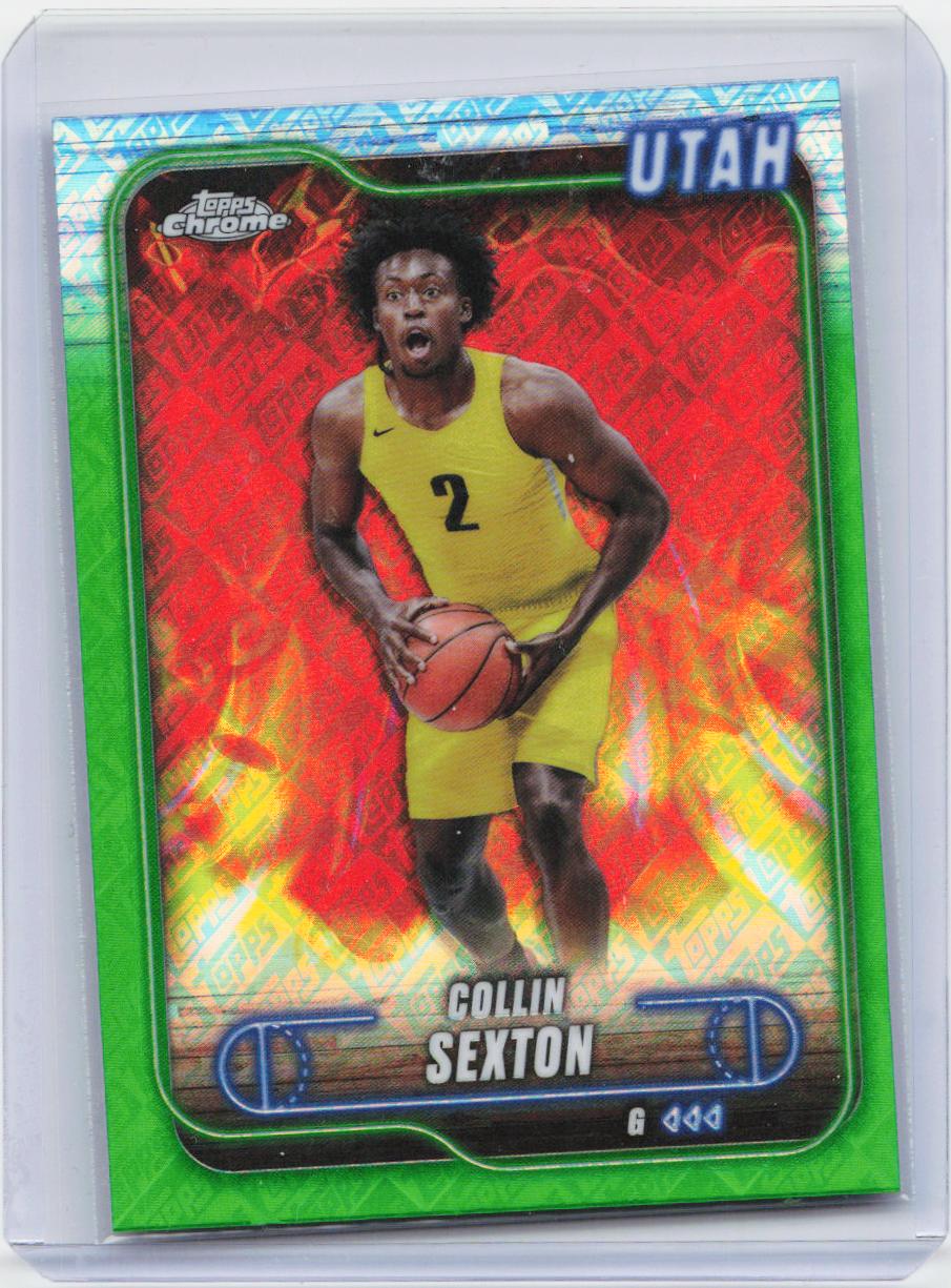 2024-25 Topps Chrome - Topps Green Refractor #35 Collin Sexton