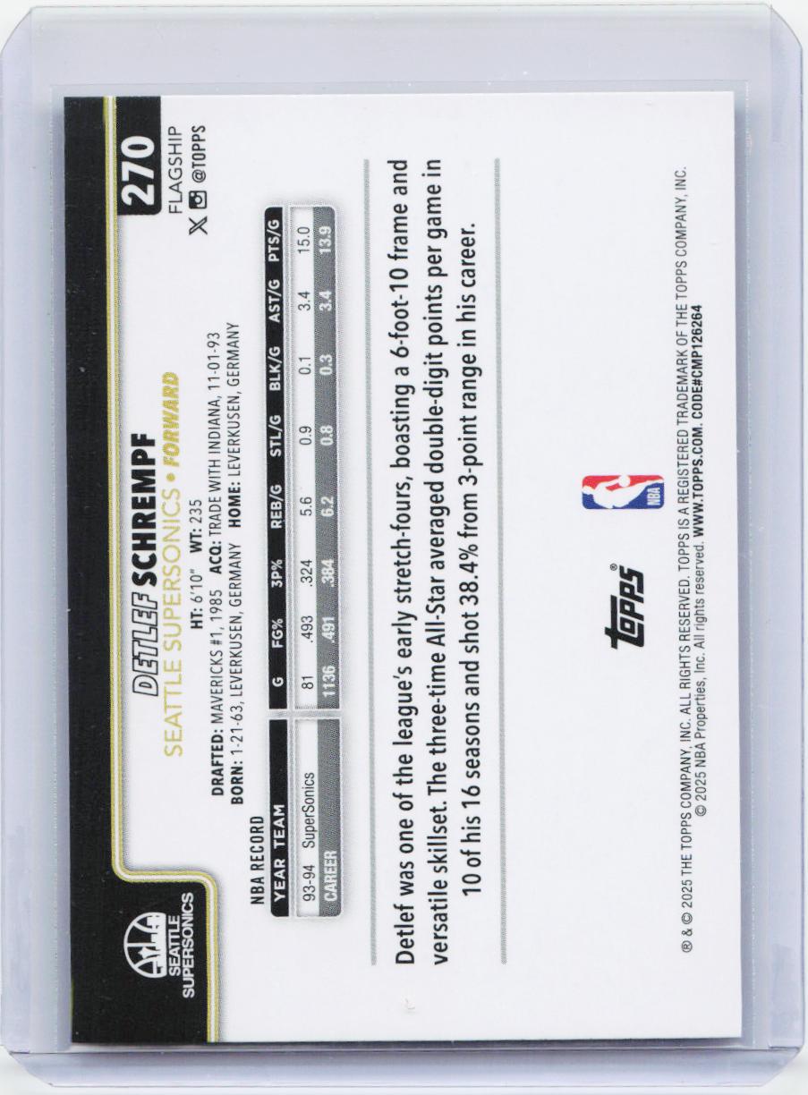 2025-26 Topps #270 Detlef Schrempf Blackout