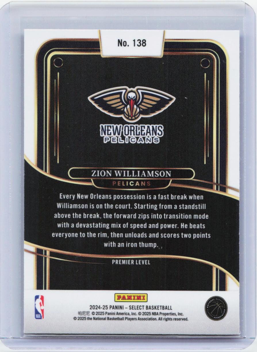 2024-25 Panini Select #138 Zion Williamson Blue (Retail)